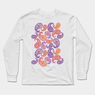 Paisleys Red and Purple Long Sleeve T-Shirt